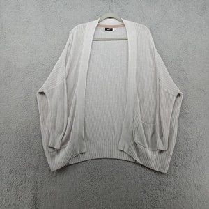 BDG Sweater Womens Small White Knit Open‎ Front Wrap Loose Fitting Oversized